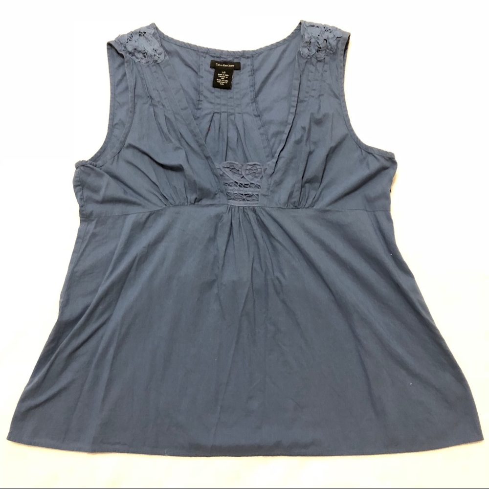 Calvin Klein Jeans L Denim Color Blouse